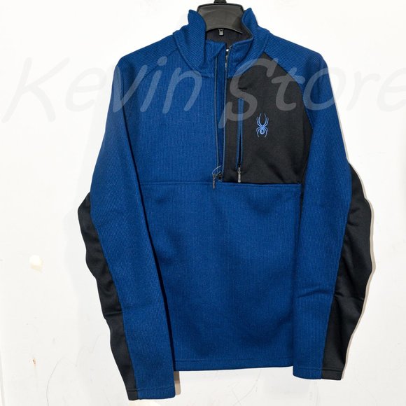 Blue NWT Spyder Men’s Half (1/2) Zip Jacket - Picture 3 of 7